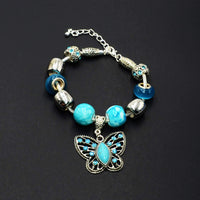 Albatros -European Style Charm Bracelet- (-Turquoise Butterfly-)