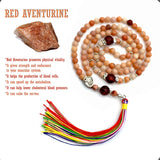 ALBATROSART Special for Woman Prayer Beads Series -99 Beads- Tesbih-Tasbih-Tasbeeh-Misbaha-Masbaha-Subha-Sebha-Sibha (Red Aventurine Stone -6 mm- Small Beads)