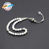 FANTASTIC EAGLE CLAW SERIES Synthetic White Turquoise Stone Prayer Beads-Tesbih-Tasbih (8 mm-33 beads)