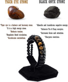 Elegant New Bracelet Series: Black Matte Onyx/Tiger Eye Stone Bracelet Set (ETHNIC WALLET GIFT)