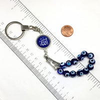 ALBATROSART -Keychain Collection with Allah -Handbag Holders (10mm Diameter Evil Eye Beads)