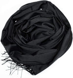 Quality Luxury Plain (Slub) Shawl/Scarf - Black - Special Product -Made in Turkey-