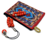 Greek KOMBOLOI Series Worry Beads Begleri Pony Anxiety Beads Rosary Relaxation Stress Relief  (Candy Apple Red Resin Drum -13X9 mm- 19 Big Beads)