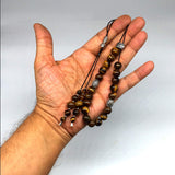 ALBATROSART Design - Greek KOMBOLOI Series- Worry Beads Begleri Pony Anxiety Beads Rosary Relaxation Stress Relief  (Tiger Eye Natural Stone Beads - 10 mm, 19 Beads-)