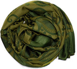 FREE GIFT Quality Jacquard Shawl/Scarf - Khaki Green (MADE IN TURKEY)