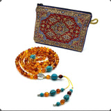 ALBATROSART Special for Woman Prayer Beads Series -99 Beads- Tesbih-Tasbih-Tasbeeh-Misbaha-Masbaha-Subha-Sebha-Sibha  (Honey Color Imitation Amber -8 mm Beads-)