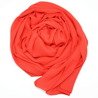 Elegant Plain Crepe Shawl/Scarf - Pomegranate Flower (Turkish Made)