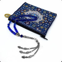 ALBATROSART -Gentle Men Collection- Prayer Beads-Worry Beads-Tesbih-Tasbih-Tasbeeh-Misbaha-Masbaha-Subha-Sebha-Rosary (Blue Glass Prayer Beads -15 x 6mm 17 Beads)