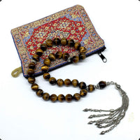 ALBATROSART Design -Tiger Eye Stone Series Worry Beads - Prayer Beads Tesbih-Tasbih-Tasbeeh-Misbaha-Masbaha-Subha-Sebha-Sibha-Rosary (Big Beads --12 mm-33 Beads-)