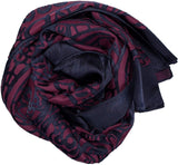 Islamic Hijab Fashion Jacquard Scarf Shawl Wrap - Cherry Navy Blue - Special Product Made in Turkey