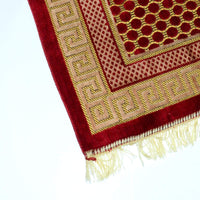 Bordeaux Colored Design Spiegel Premium Quality Muslim Prayer Rug Sajadah - Islamic Janamaz Namaz Sajjadah Turkish Prayer Rug -Free Gift