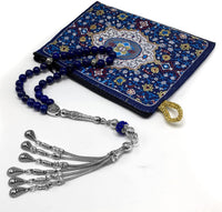 ALBATROSART -Luxury Collection- Prayer Beads-Worry Beads-Tesbih-Tasbih-Tasbeeh-Misbaha-Masbaha-Subha-Sebha-Sibha-Rosary (-Natural Lapis Lazuli Stone 8 mm 33 Beads-)