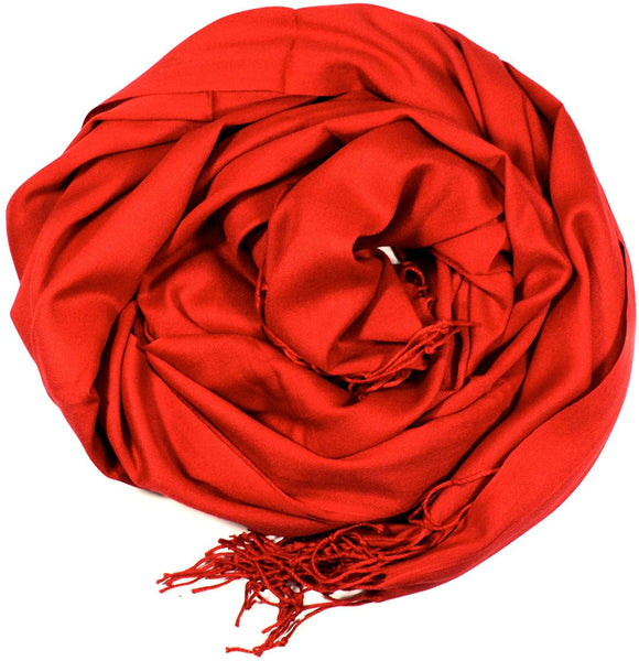 Islamic Hijab Plain Pashmina Shawl - Turkish Made (Red)