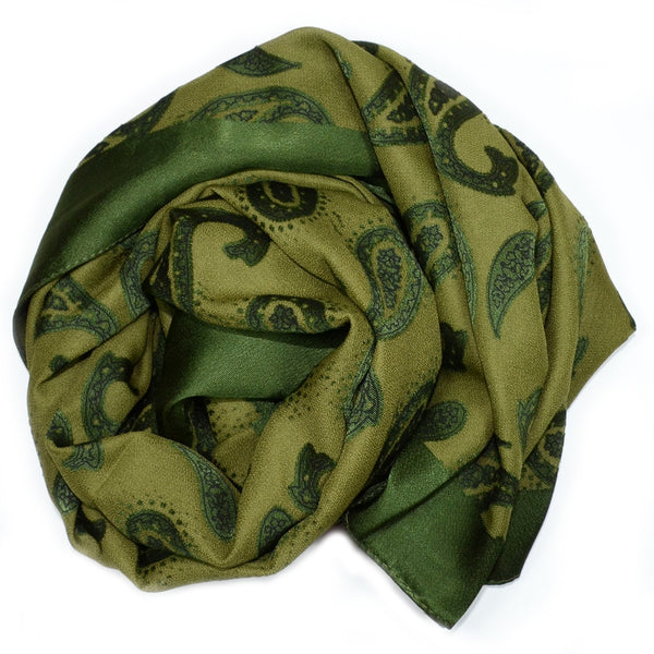 Islamic Hijab Fashion Jacquard Scarf Shawl Wrap - Khaki Green - Special Product Made in Turkey