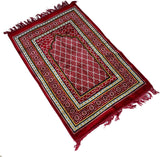 12 Different Model Muslim Prayer Rug Sajadah - Islamic Janamaz Namaz Sajjadah Turkish Prayer Rug - (Bordeaux-Cream Muslim Prayer Rug)