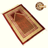 Red Colored Design Spiegel Premium Quality Muslim Prayer Rug Sajadah - Islamic Janamaz Namaz Sajjadah Turkish Prayer Rug