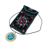 Handmade Custom Ceramic Tile Necklace-11 (Turkish Traditional Iznik Tile Art - Waxed Cotton Cord)