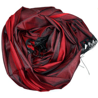 Quality Luxury Plain (Slub) Shawl/Scarf - Burgundy-Black (Made ın Turkey)