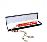 Red Agate Stone Prayer Beads - Tesbih - Tasbih - Tasbeeh - Misbaha - Masbaha (8 mm-33 beads)