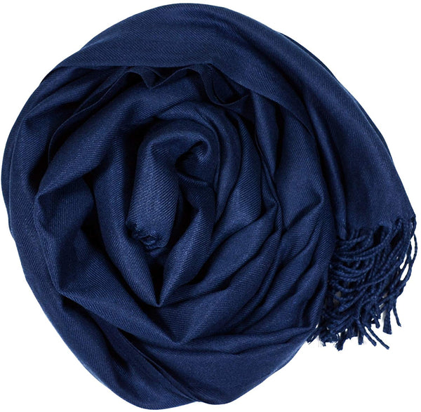 Islamic Hijab Plain Pashmina Shawl - Navy Blue - Special Product Made in Turkey (FREE GIFT)