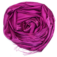 Quality Luxury Plain (Slub) Shawl/Scarf - Purple -Made in Turkey-