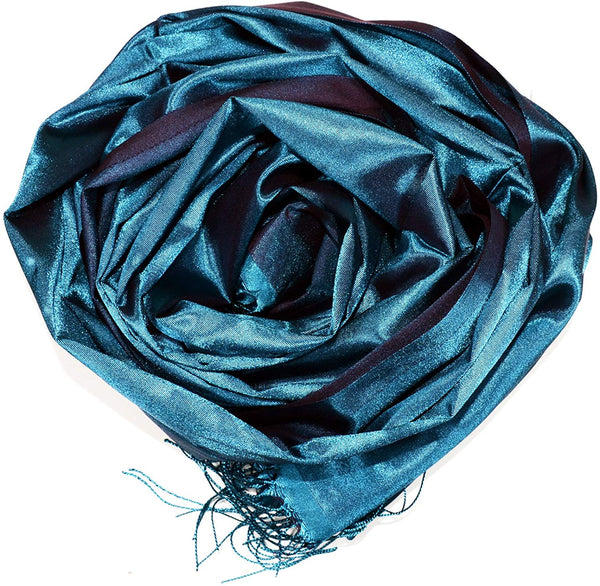 Quality Luxury Plain (Slub) Shawl/Scarf - Petroleum -Made in Turkey-