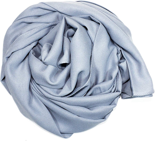 Quality Plain Chiffon Scarf/Shawl - Silver - Islamic Hijab - Turkish Made FREE GIFT