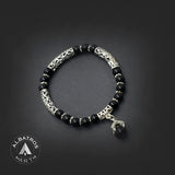 New Style Eagle Clawed Black Onyx Bracelet -6 mm Beads- (Ethnic Wallet Gift)