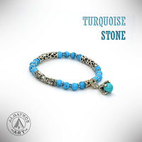 New Style Eagle Clawed Turquoise Bracelet -6 mm Beads- (Ethnic Wallet Gift)