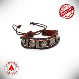 NEW BRACELET SERIES Vintage Unisex Leather Bracelet Punk Silver Skull Pattern (ETHNIC WALLET GIFT)