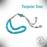 Synthetic Turquoise Natural Stone Prayer Beads (8 mm-33 Beads) Tesbih-Tasbih-Tasbeeh-Misbaha-Masbaha-Subha