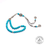 Synthetic Turquoise Natural Stone Prayer Beads (8 mm-33 Beads) Tesbih-Tasbih-Tasbeeh-Misbaha-Masbaha-Subha