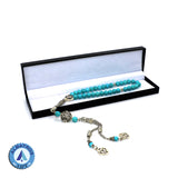 Synthetic Turquoise Natural Stone Prayer Beads (8 mm-33 Beads) Tesbih-Tasbih-Tasbeeh-Misbaha-Masbaha-Subha