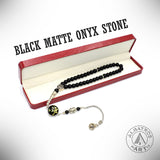 SPECIAL ALLAH-MOHAMMED TASSELS SERIES Black Matte Onyx Stone Prayer Beads Tesbih-Tasbih- (33 beads)