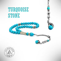 NEW TURQUOISE COLLECTION (33 beads) Worry Beads-Prayer Beads-Tesbih-Tasbih (Blue Synthetic Turquoise -Eagle Claw)