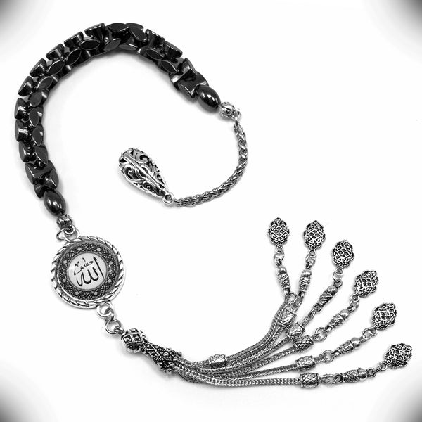 -Zaza Collection- Zaza Stress Worry Beads-Prayer Beads-Tesbih-Tasbih-Tasbeeh-Misbaha-Masbaha-Subha-Rosary (-Black Hematite Beads and Bracelet-)